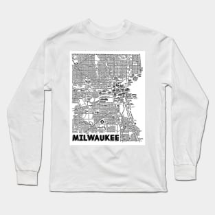 Milwaukee Map Art Long Sleeve T-Shirt